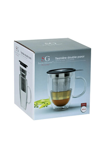 Secret de Gourmet Clea stainless steel infuser mug, borosilicate glass, lid, 300 ml