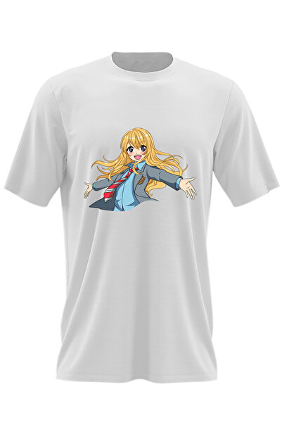 OEM Мъжка тениска Твоята лъжа през април Каори Аниме Манга