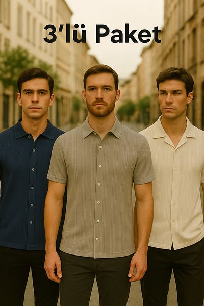 DAMGA JEANS Мъжка тениска с къс ръкав, комплект от 3 бр