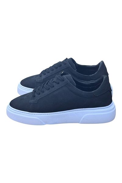 Greyybull Shoes Black Nubuck Leather Sneakers - Black Sneakers
