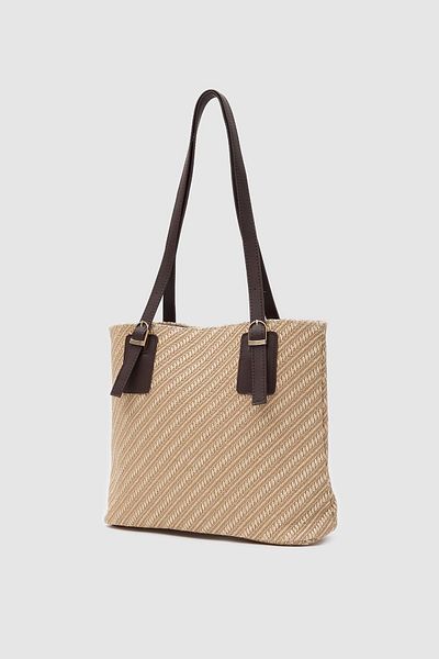 Shule Bags Geanta de umar Valenne din paie Maro