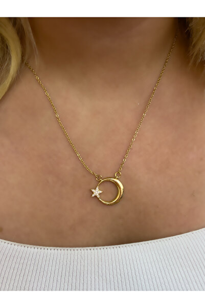 Hicrans Takı AYYILDIZ MODEL ÇELİK KOLYE