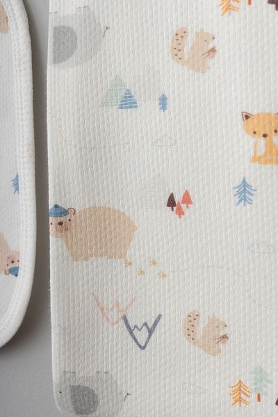 Bebitof My Baby Kumsal 100% Cotton 10 Pack Hospital Release Newborn Cute Forest Pattern Ecru 10082