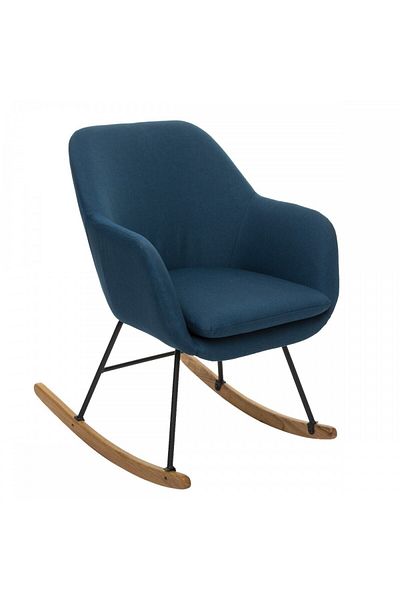 Atmosphera Créateur D'intérieur Blue Duck Rocking rocking chair, wood, metal, polyester, 64 x D. 78 x H. 87.5 cm, 8 kg