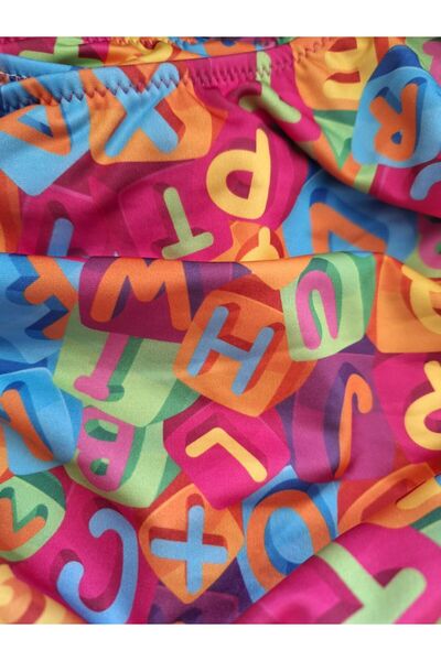 TooHot Girl's Alphabet Ruffle Side Cut Detailed Swimsuit