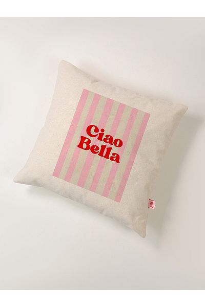 Galia Tasarım Μαξιλαροθήκη Ciao Bella Λινό 45x45 εκ