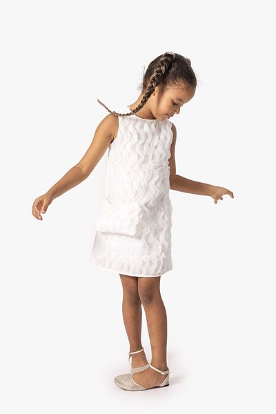 WECAN EXCLUSİVE Wave Dress Ecru