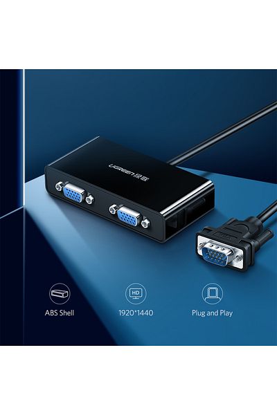 Ugreen Rozdzielacz ekranów monitorów adapter Video VGA - 2x VGA czarny