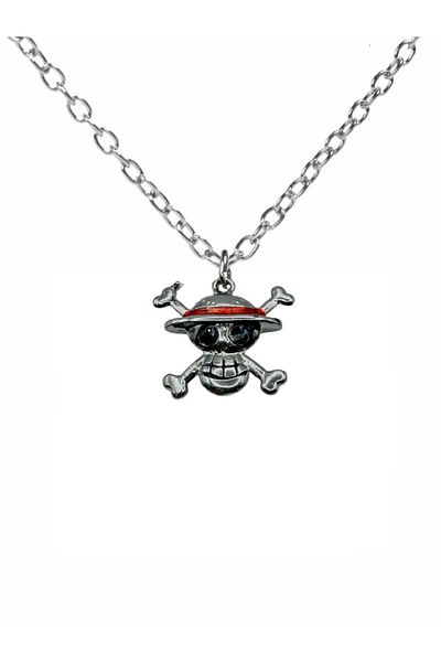 Herşey Nota One Piece Skull Pirate Themed Unisex Necklace – Metal Jewelry with 60 cm Chain