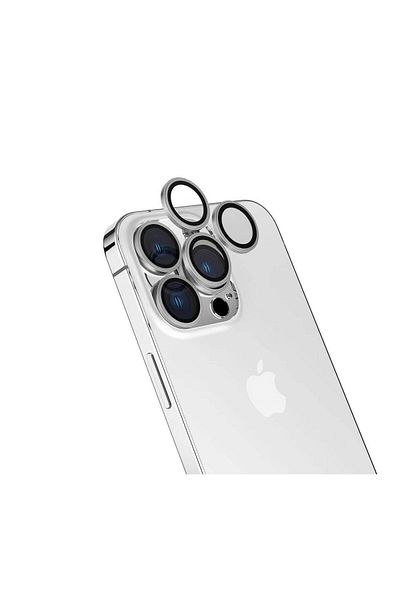 xemu متوافق مع iPhone 15 Pro ARTH CL-15 واقي كاميرا مضاد للبصمة ومضاد للانعكاس - فضي