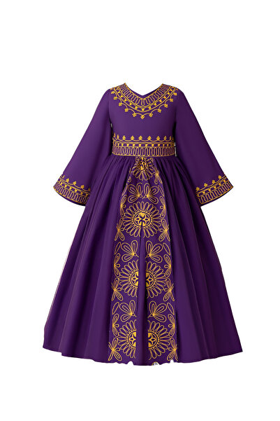 ddaniela فستان عباية فاخر من دي دانييلا - بنفسجي غامق