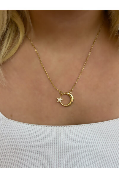 Hicrans Takı AYYILDIZ MODEL ÇELİK KOLYE