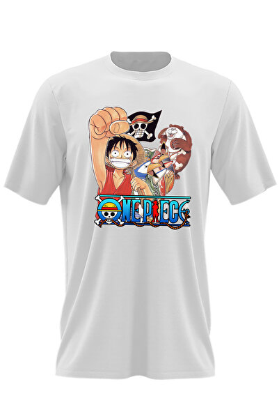 OEM Ανδρικό T-shirt One Piece Monkey Luffy Penguin Panda