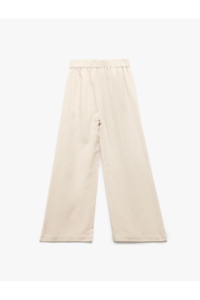 Koton Elastic Waist Pocket Detailed Palazzo Trousers