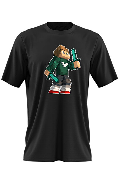OEM Ανδρικό T-shirt Skin Green Swords Minecraft