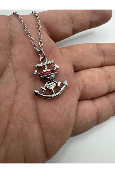 Herşey Nota One Piece Unisex Anime Necklace – Pirate Themed Jewelry with 60 cm Chain