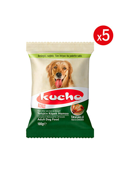 Kucho Adult Dog Tavuklu Yetişkin Köpek Maması, 100 Gr x 5 Adet, Tüm Irklar İç...