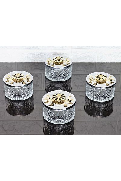 atabey home collection وعاء سكر 2 قطعة مع غطاء فضي ووعاء حلوى وعرض مع تفاصيل ديزي أسود