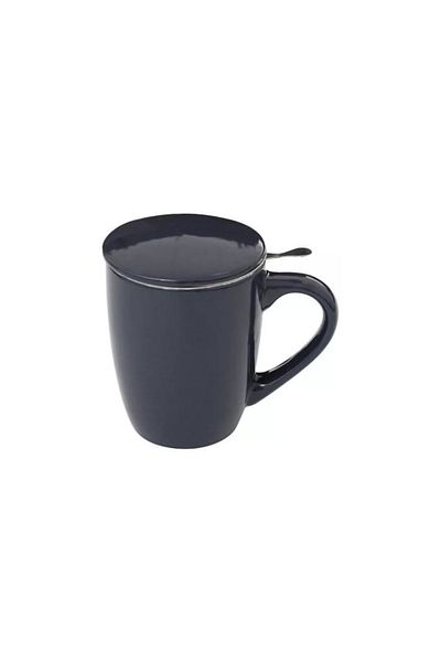 Secret de Gourmet Colorama stainless steel infuser mug, dark gray, ceramic, lid, 320 ml