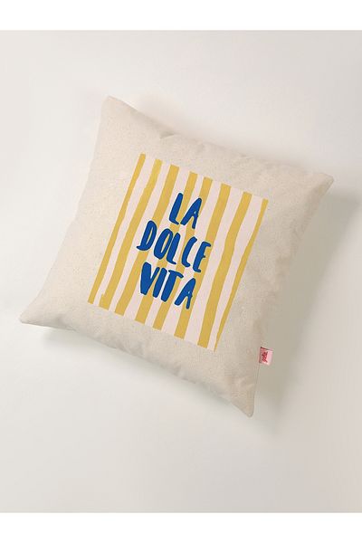 Galia Tasarım Μαξιλαροθήκη La Dolce Vita Λινό 45x45 εκ