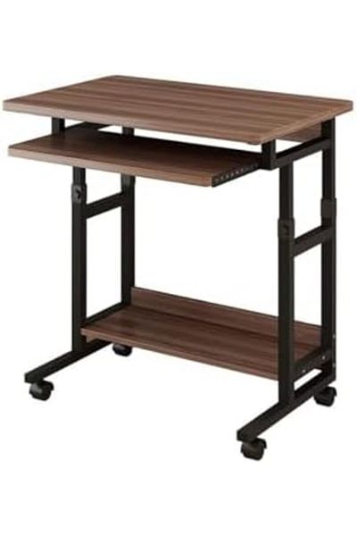 Yuwell YU WELL Upgraded Metal Base Adjustable Movable Desktop Computer Table Laptop Desk Home & Office Desk