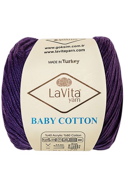 LaVita Yarn Baby Cotton Amigurumi - Punch, Hand Knitted Yarn and Taka Yarn (Lavendar Purple-5107)
