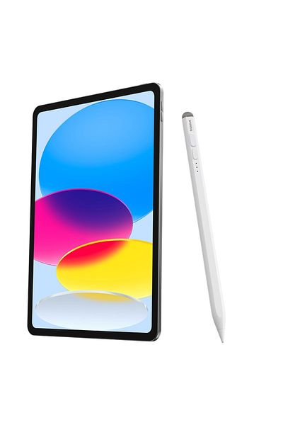 Baseus Rysik stylus do iPad z aktywną wymienną końcówką Smooth Writing 2 z kablem USB-C biały