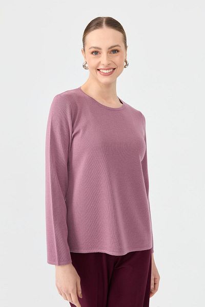Desen Triko Women's O-Neck Long Sleeve Basic Wool Blouse G.Dry