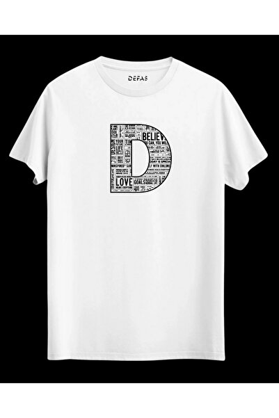 Beyaz ,baskılı , %100 Pamuk Regular Tshirt