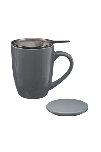 Secret de Gourmet Colorama stainless steel infuser mug, gray, ceramic, lid, 320 ml