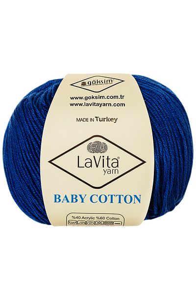 LaVita Yarn Baby Cotton Amigurumi and Hand Knitting Yarn 40% Acrylic 60% Cotton 50Gr (5036 Dapne Blue)