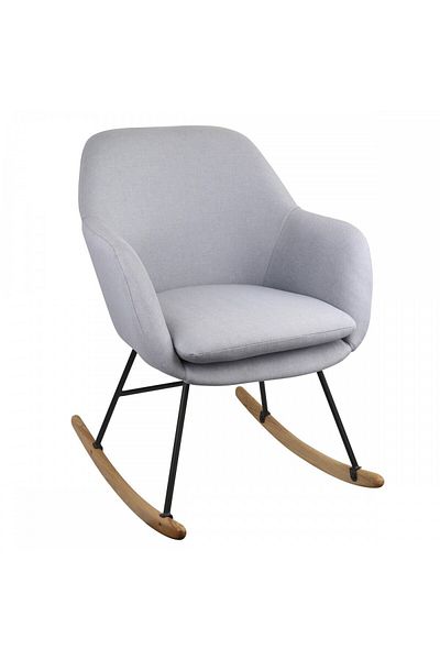 Atmosphera Créateur D'intérieur Grey Duck Rocking rocking chair, wood, metal, polyester, 64 x D. 78 x H. 87.5 cm, 8 kg