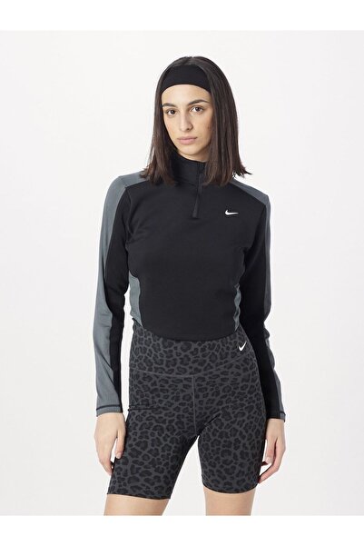 Nike Dri-FIT Women's Long-Sleeve 1/4-Zip Training Top Siyah Kadın Sweatshirt