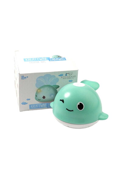 Bocioland Bath toy with splash effect, Whale, Green/White