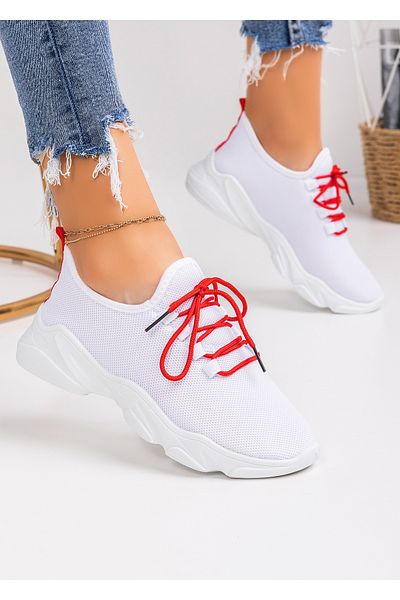 starlike Women's white and red sports shoes A09