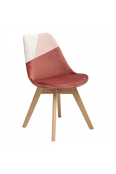 Atmosphera Créateur D'intérieur Atmosphera Baya chair, plush, rose, solid wood legs, 81 x 55 x H 48 cm, 5.3 kg