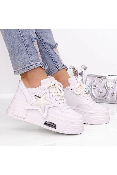 mei Women's Platform Sneakers 3AL65 White