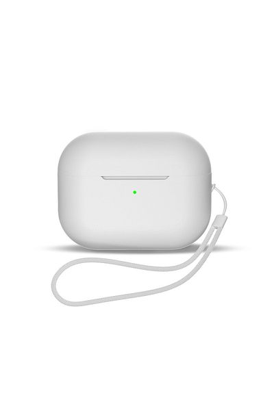Hurtel Silikonowe etui do słuchawek AirPods 3 + pasek smycz na nadgarstek białe