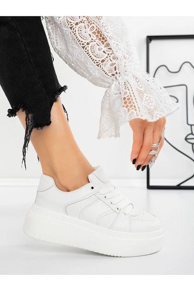 mei Women's Platform Sneakers 3AL91 White