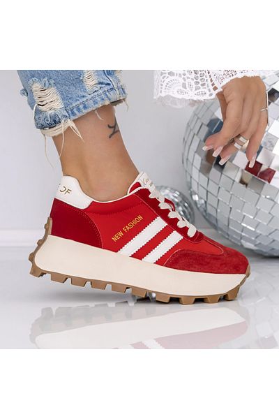 mei Women's Platform Sneakers 3AL9 Red