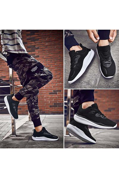 mei Men's Sports Shoes 0525 Black-White