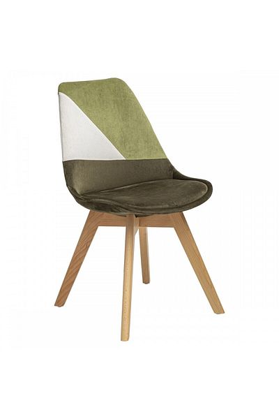 Atmosphera Créateur D'intérieur Atmosphera Baya chair, plush, green, solid wood legs, 81 x 55 x H 48 cm, 5.3 kg