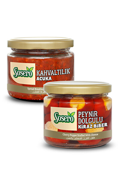 Sosero Peynir Dolgulu Kiraz Biber 290 gr & Kahvaltılık Acuka 290 gr (ikisi bir arada)
