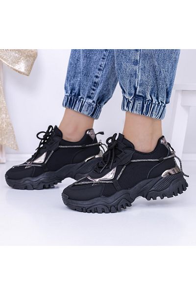 mei Women's Sports Shoes 3B25 Black-Guncolor