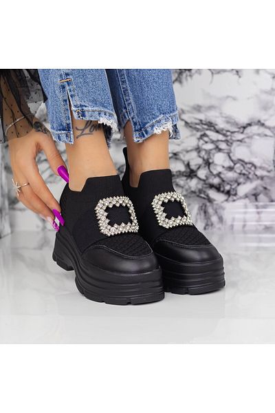 mei Women's Platform Sneakers 2MX9 Black