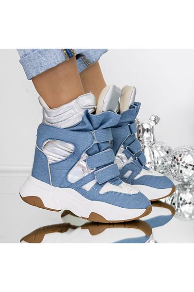 mei Sneakers Dama 3JF29 Argintiu-Albastru