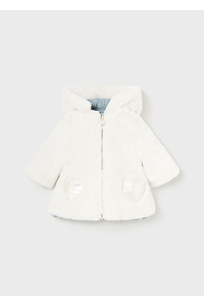 MAYORAL Winter Baby Girl Double Sided Hooded Coat Blue
