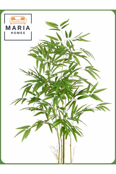 MARIA HOMES Artificial Bamboo Tree 120 cm – Decorative Indoor Plant with White Pot