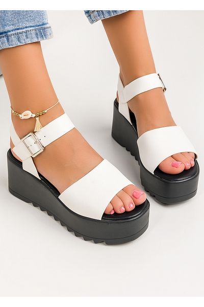 starlike Women's white platform sandals A115