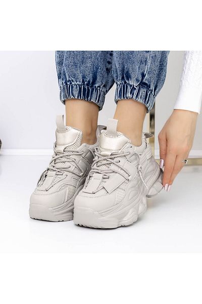 mei Women's Platform Sneakers 3WL150 Grey